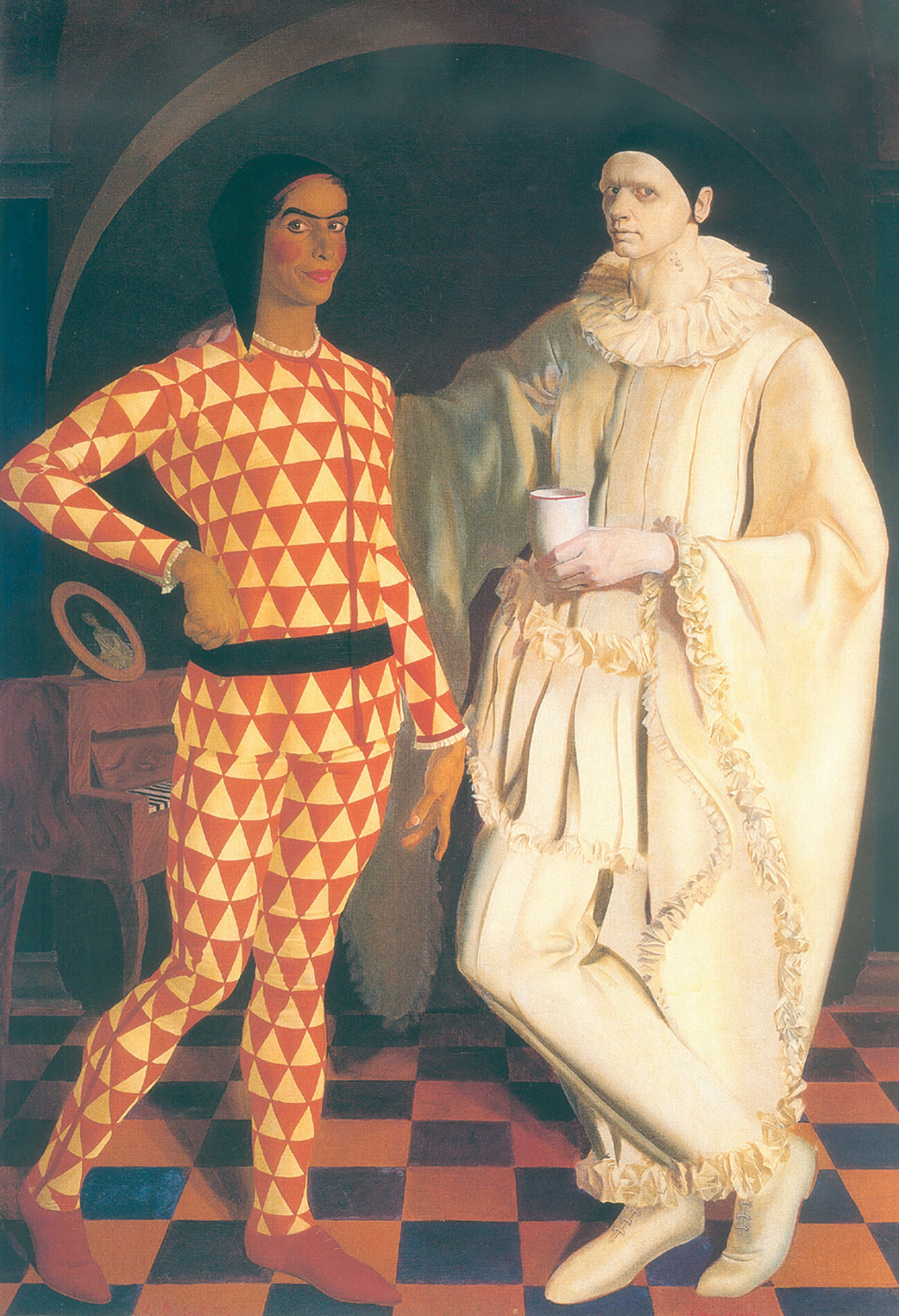 Autoportraits (Arlequin et Pierrot), Alexandre Iakovlev et Vassili Choukhaïev, 1914

