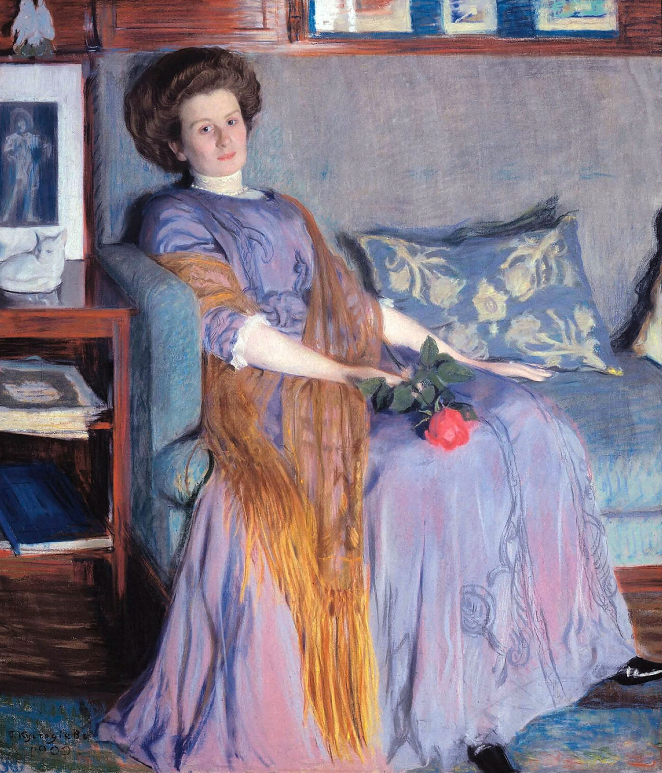 Portrait de Renée Ivanovna Notgaft, Boris Koustodiev, 1909

