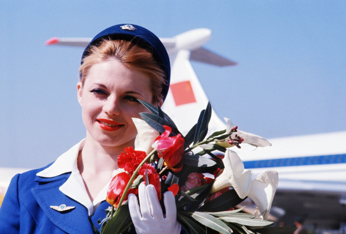 Irina Naumova, flight attendant of the IL-62M, 1978. 