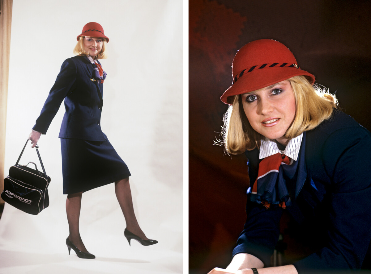 Flight attendant Svetlana Zenkina is the winner of the international contest of professional skills of flight attendants of socialist airlines in Budapest. 1988.