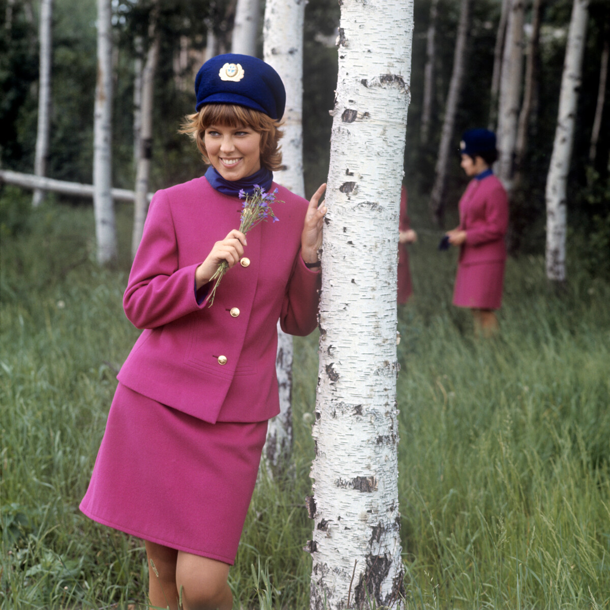 Flight attendant Nadezhda Tkach. Sheremetyevo International Airport, 1971. 