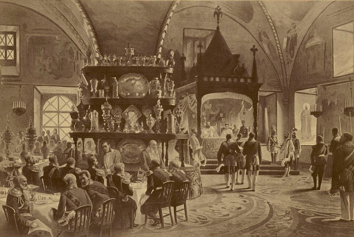 Table à manger dans le Palais à facettes. Constantin Makovski
