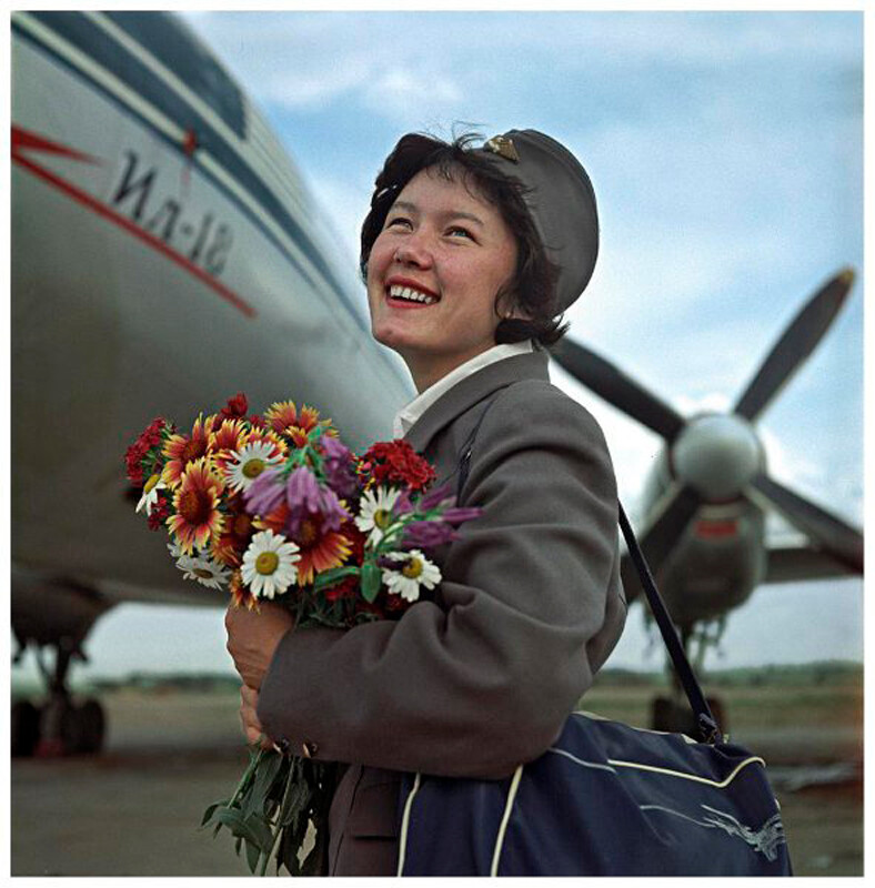 L'assistente di volo di Aeroflot Tamara Beisenova, 1961