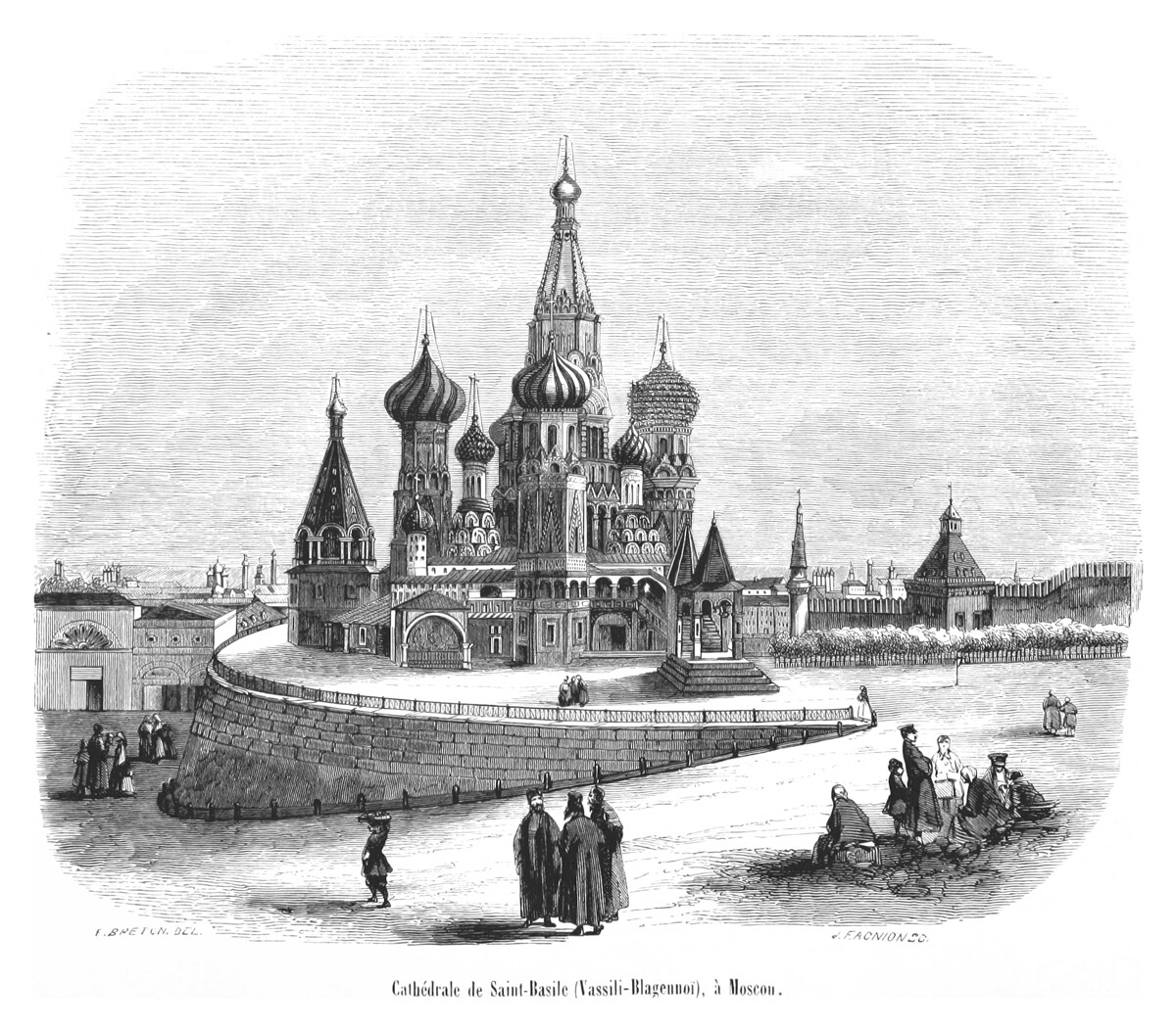 Собор Покрова на Рву в 1855 году, гравюра