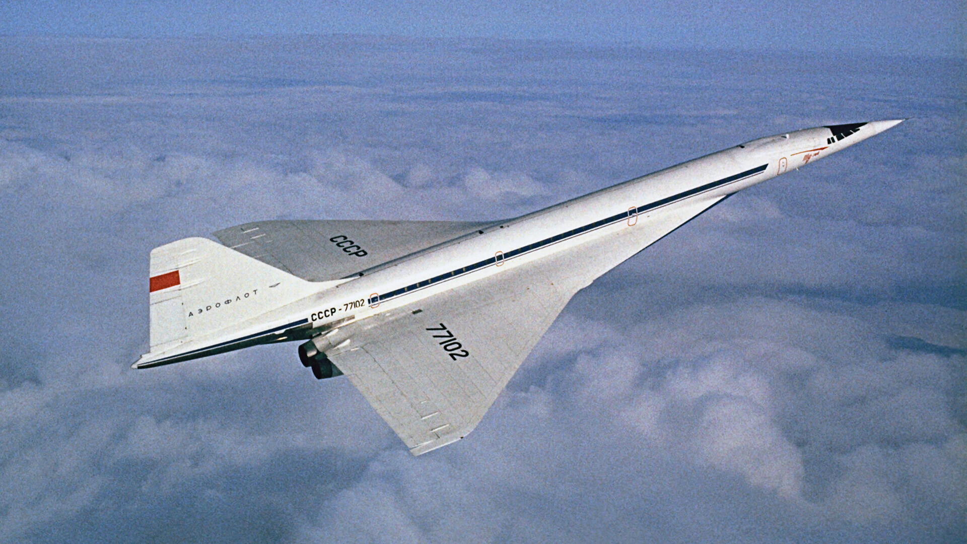  Tu-144 supersonic passenger airliner.