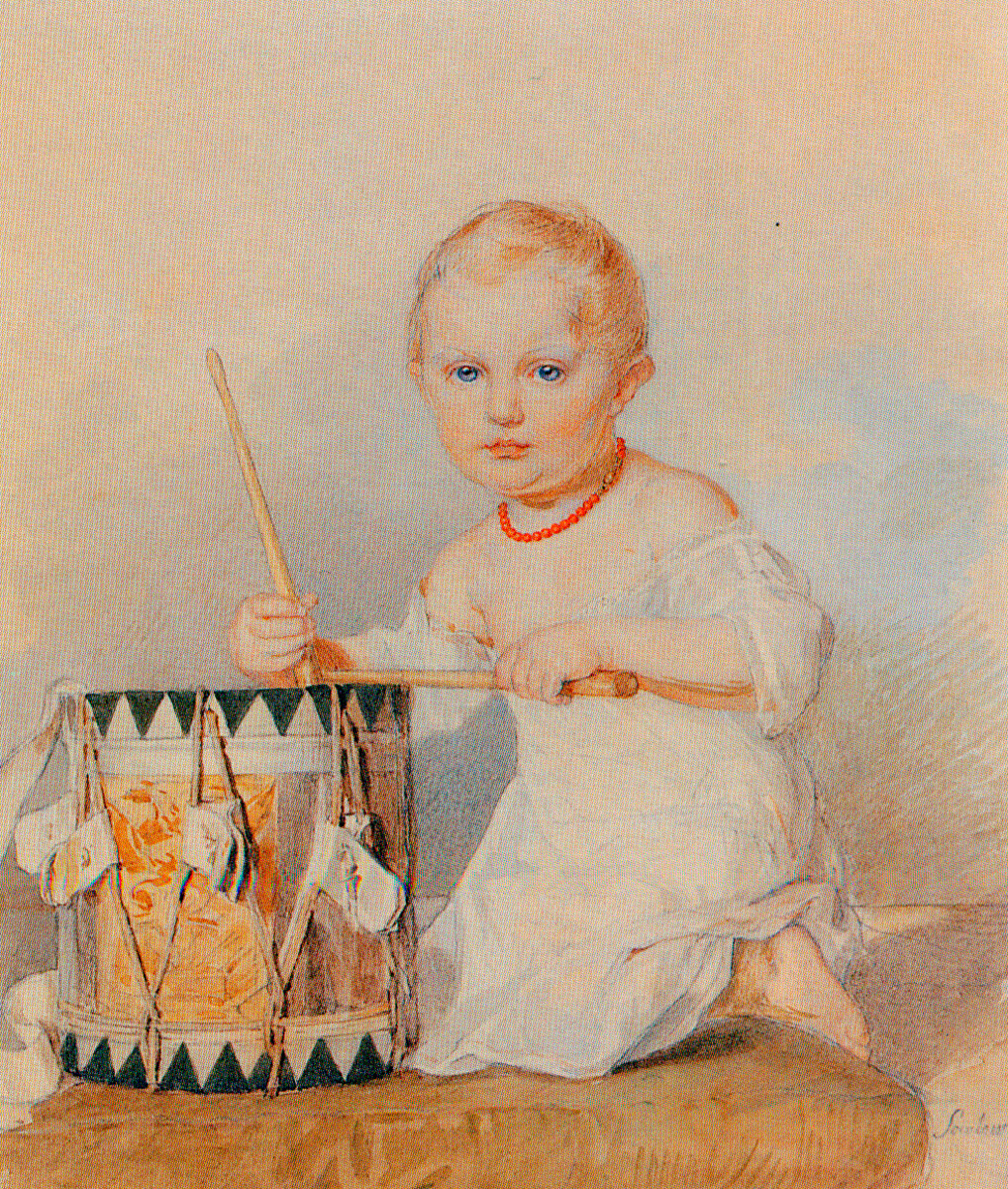 Retrato del Gran Duque Konstantín Nikoláievich de niño, finales de la década de 1820, Piotr Sokolov