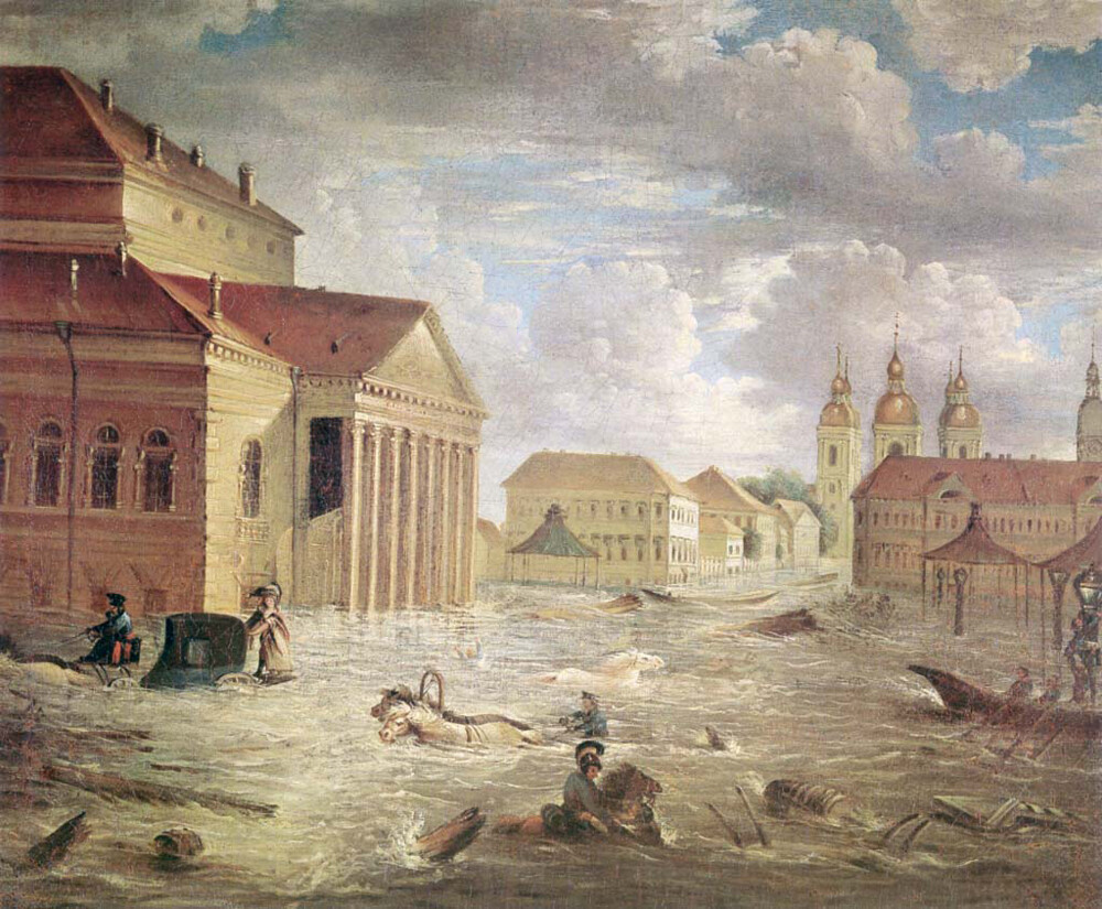 7 de noviembre de 1824 en la plaza del Teatro Bolshói [en San Petersburgo].