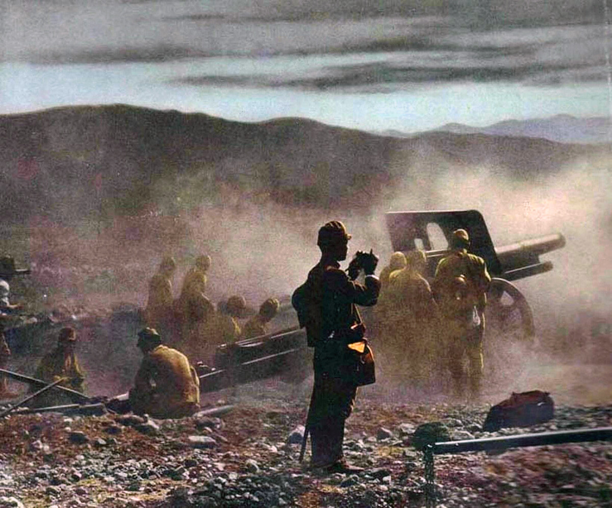 Japanische Artillerie in Nordchina, 1938.