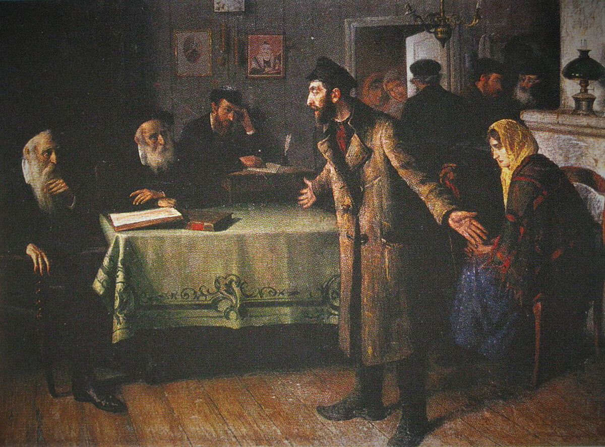 Развод. Ј.М. Пен, 1907. Слика из серије о животу Јевреја ван „црте насељавања“