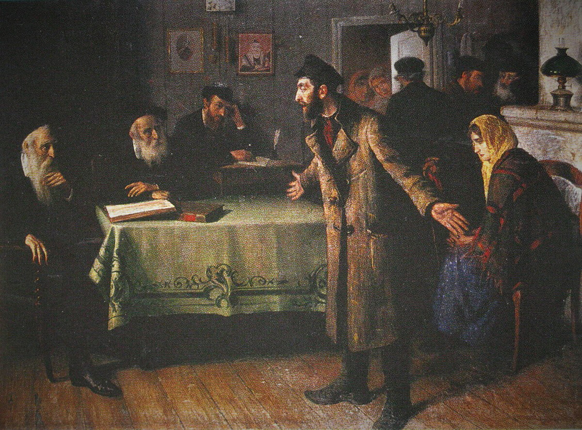 Yehuda Pen. Divorce, 1907. From a series of paintings about life in the Pale of Settlement
