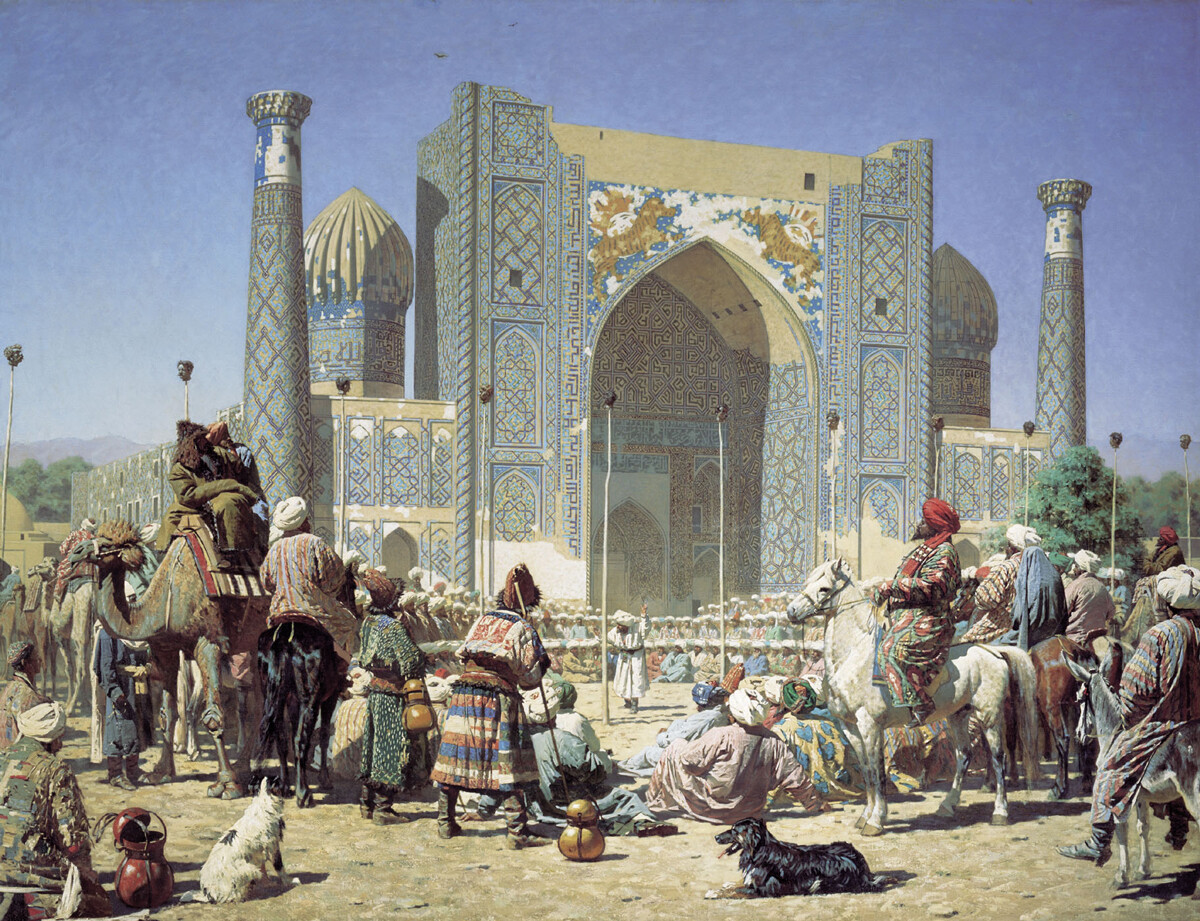 “Gioiscono”, dipinto di Vasilij Vereshchagin del 1872, olio su tela, 195,5x257 cm