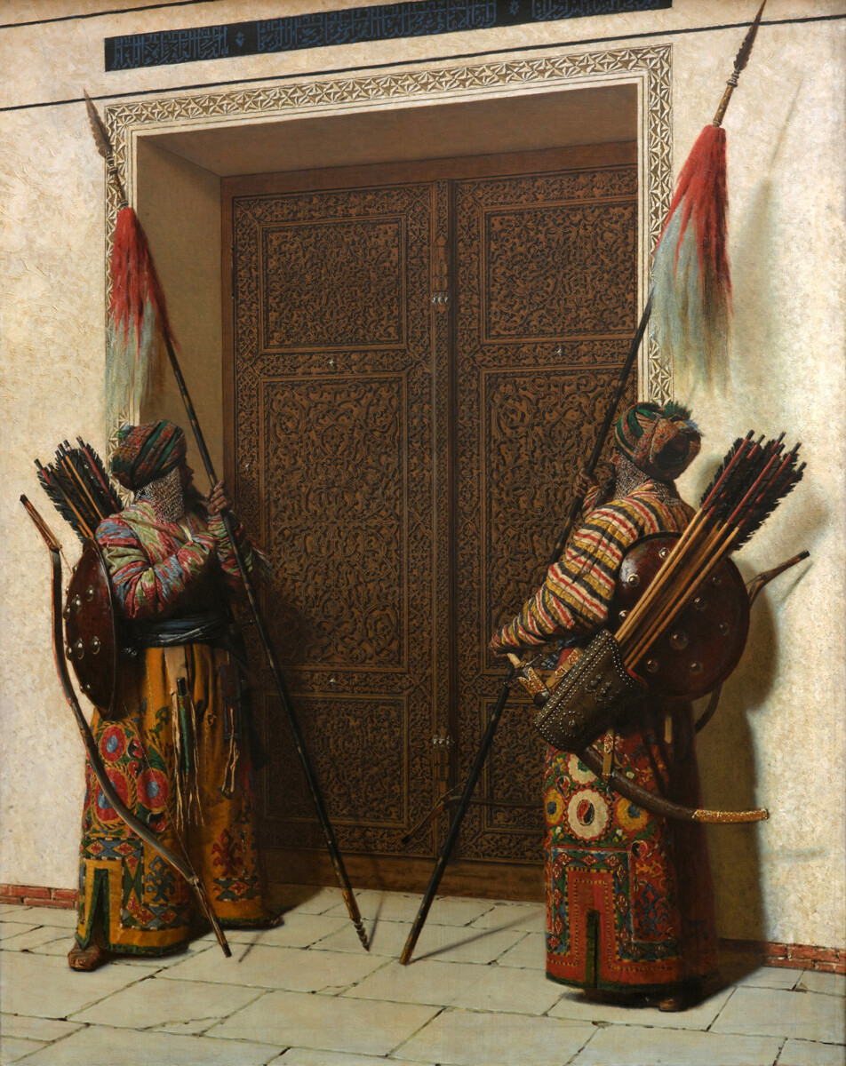 “Le porte di Timur [Tamerlano]”, dipinto di Vasilij Vereshchagin del 1872, olio su tela, 213×168 cm