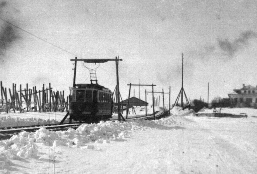 Tramvajska proga na ledu reke Kuznečihe