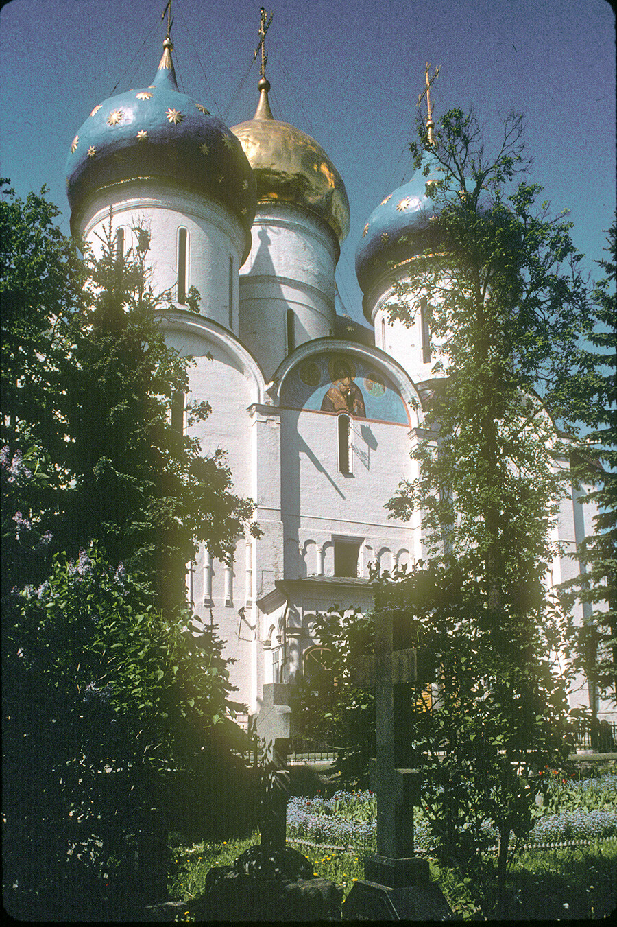 Trinity-St. Sergius Monastery. Dormition Cathedral, south view. June 3, 1992