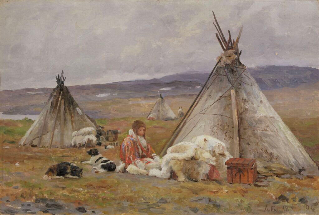 Nenets' chum in Malyie Karmakuly. Novaya Zemlya. 1896.