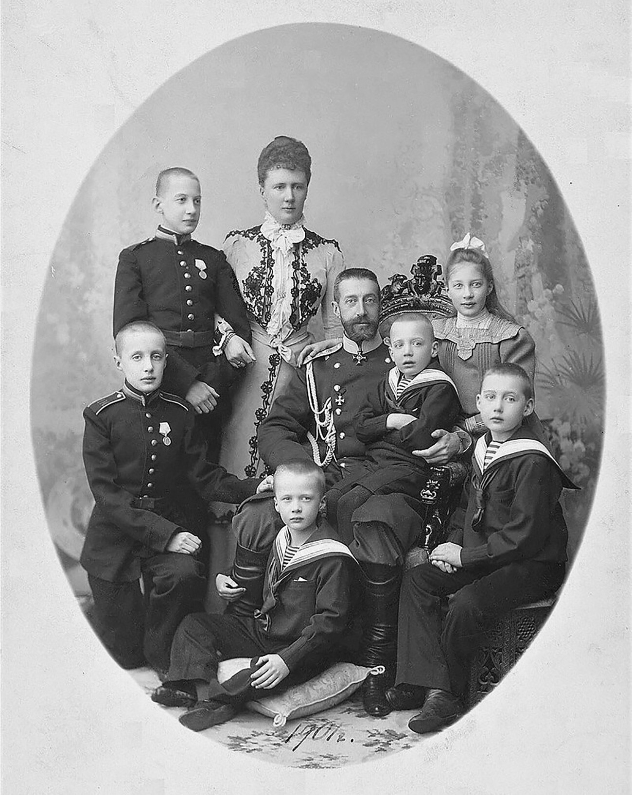 O grão-duque Konstantin Konstantinovitch com a família.