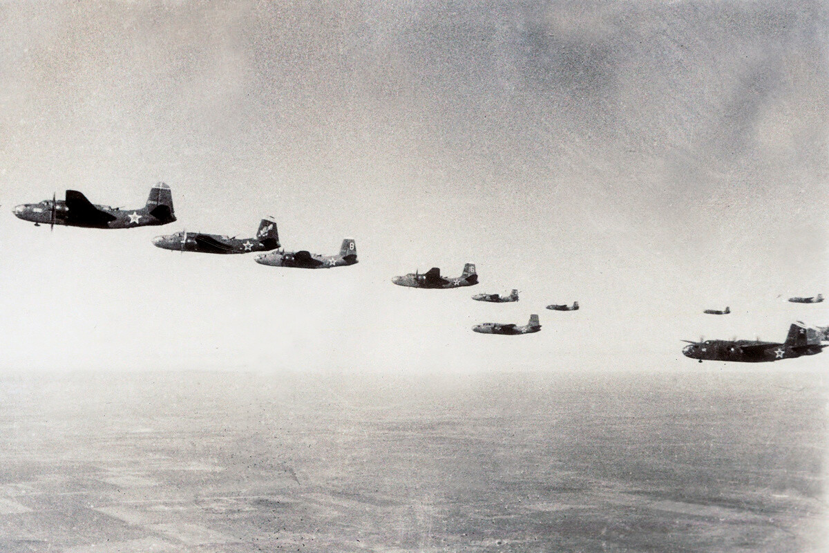 Bombarderos soviéticos A-20.