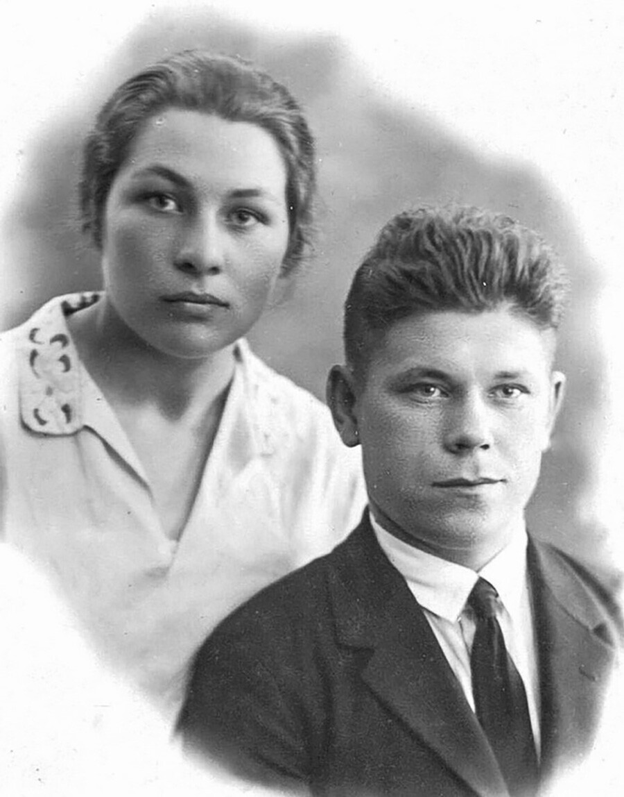 Anna con su esposo Nikolái Kachimov