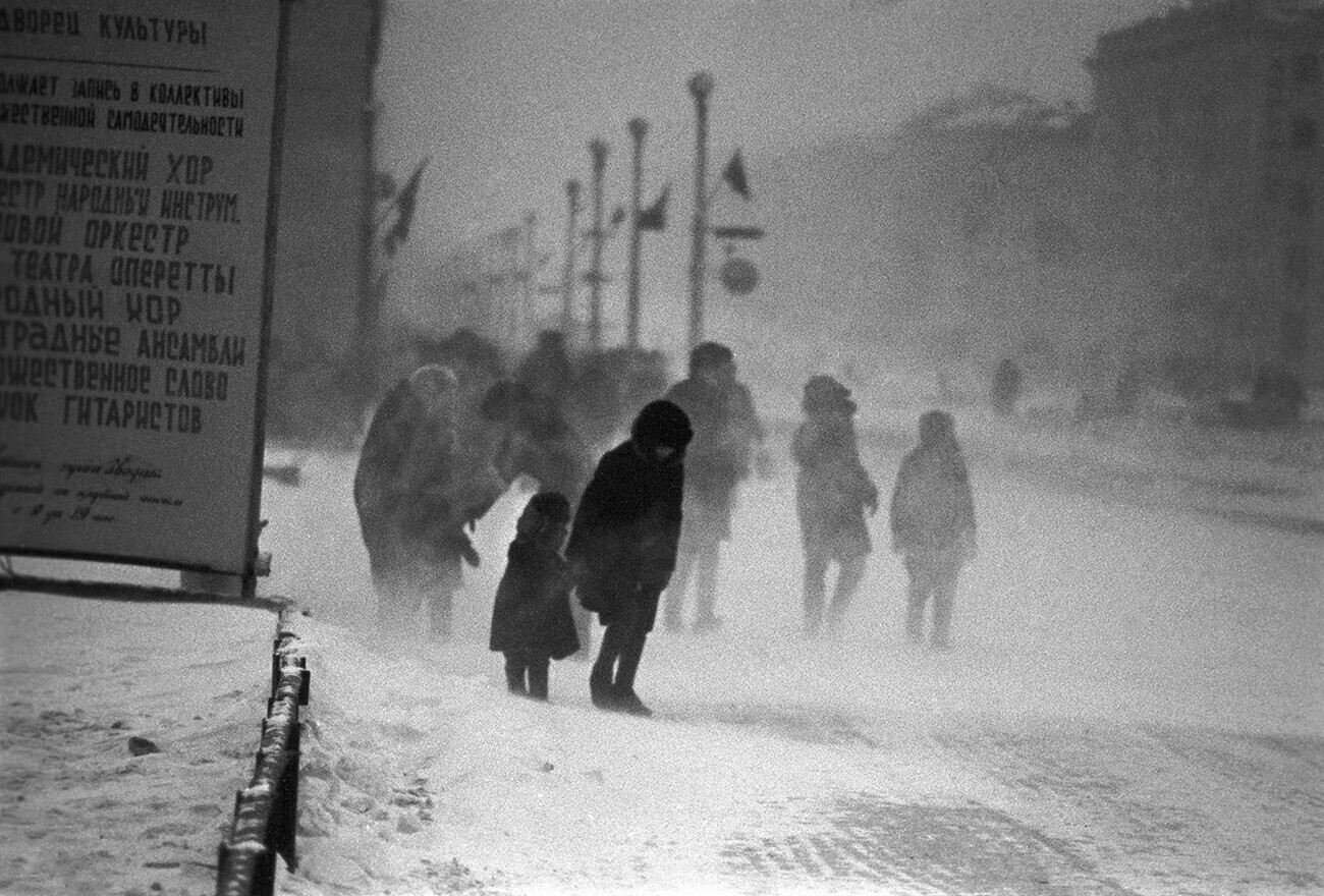 Una bufera di neve a Norilsk