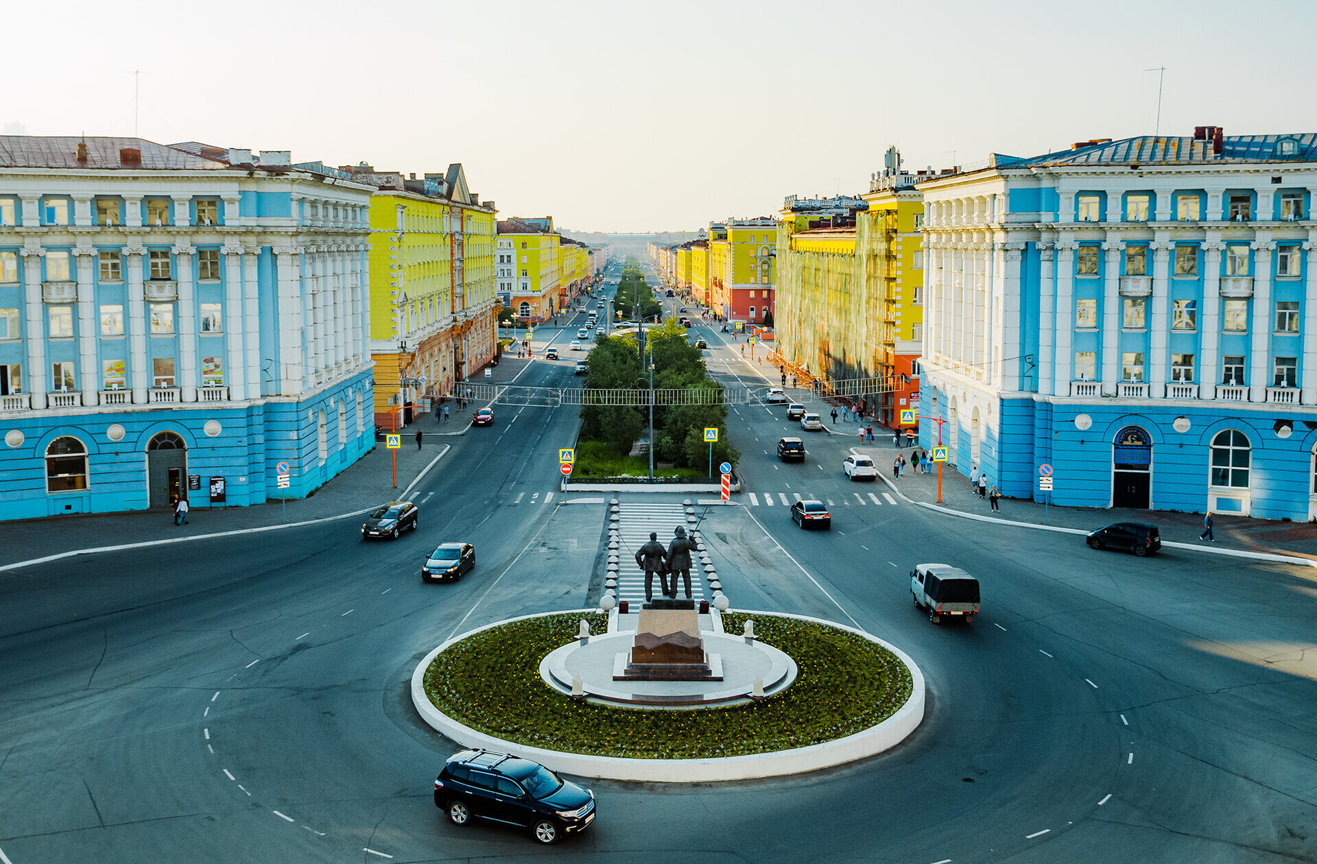 Noite de verão em Norilsk.