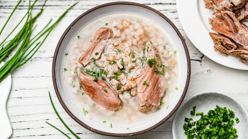 Embrace the tastes of the fall season with this delicious meat soup!