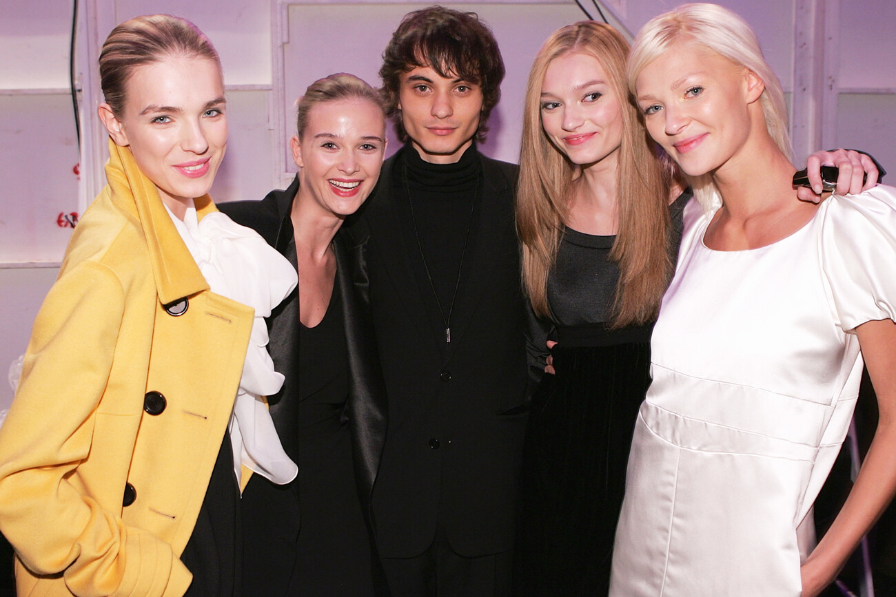 Designer Alexander Terekhov (center) at the Terexov Fall 2007 fashion show during Mercedes-Benz Fashion Week in New York City, 2007