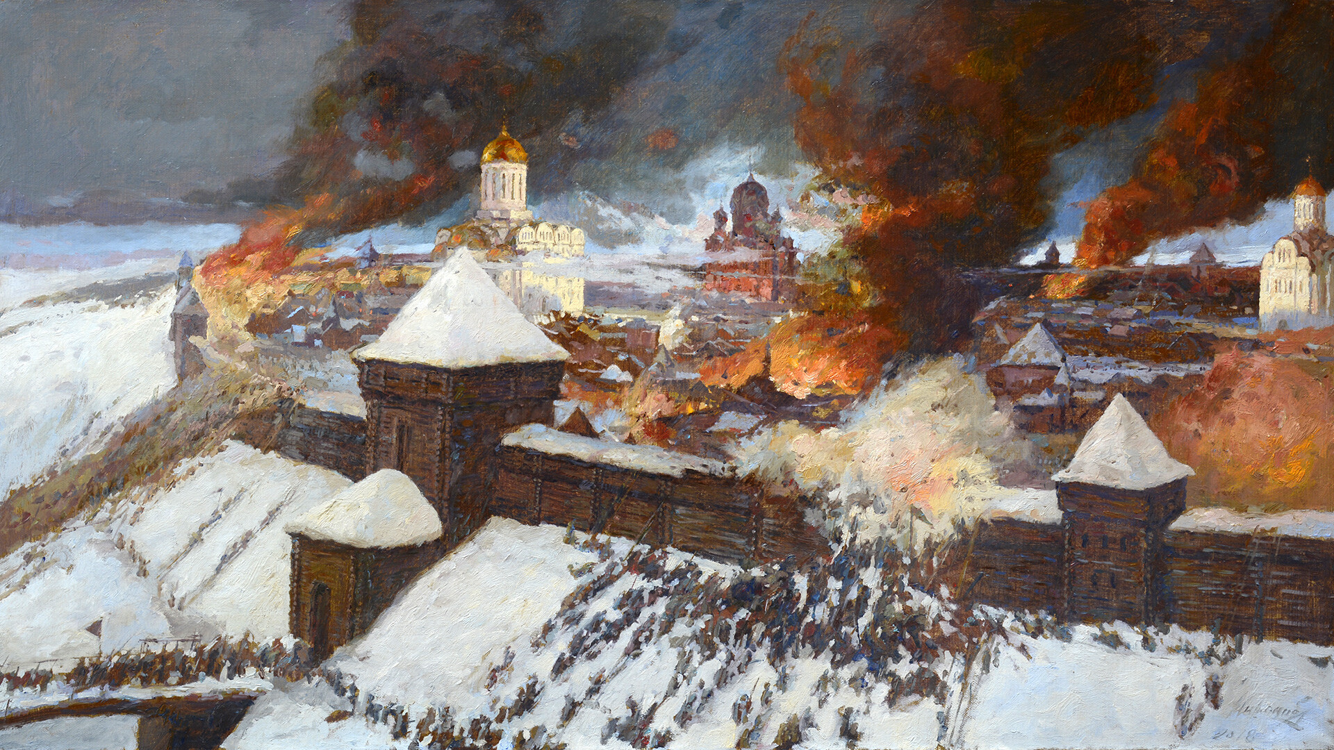 'Defensa de Riazán'. De una pintura de E. I. Deshalit.