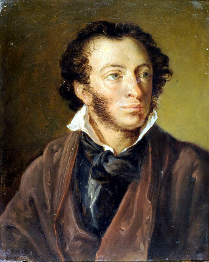 Portrait of A. S. Pushkin. Sketch, 1827, Vasily Tropinin 