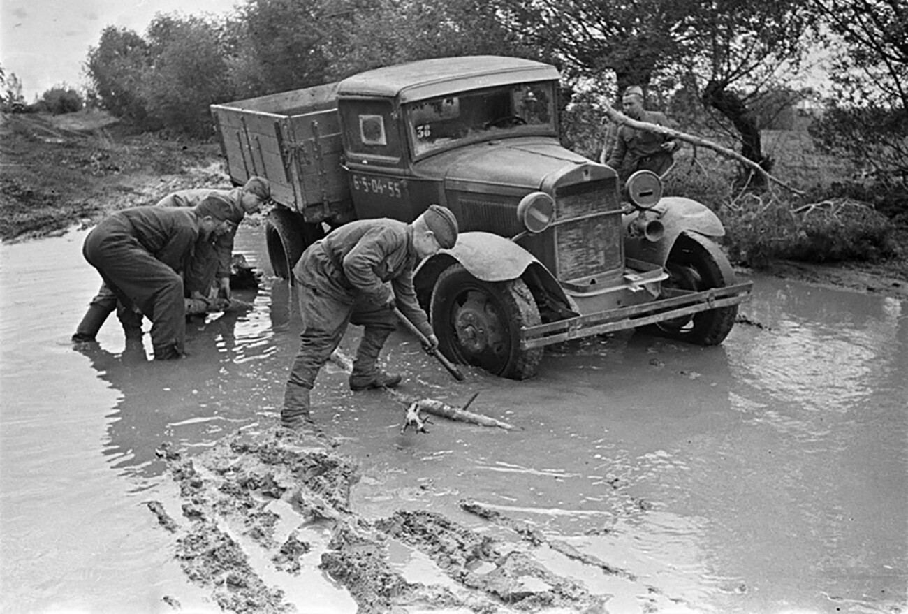 Soviet GAZ-AA truck.