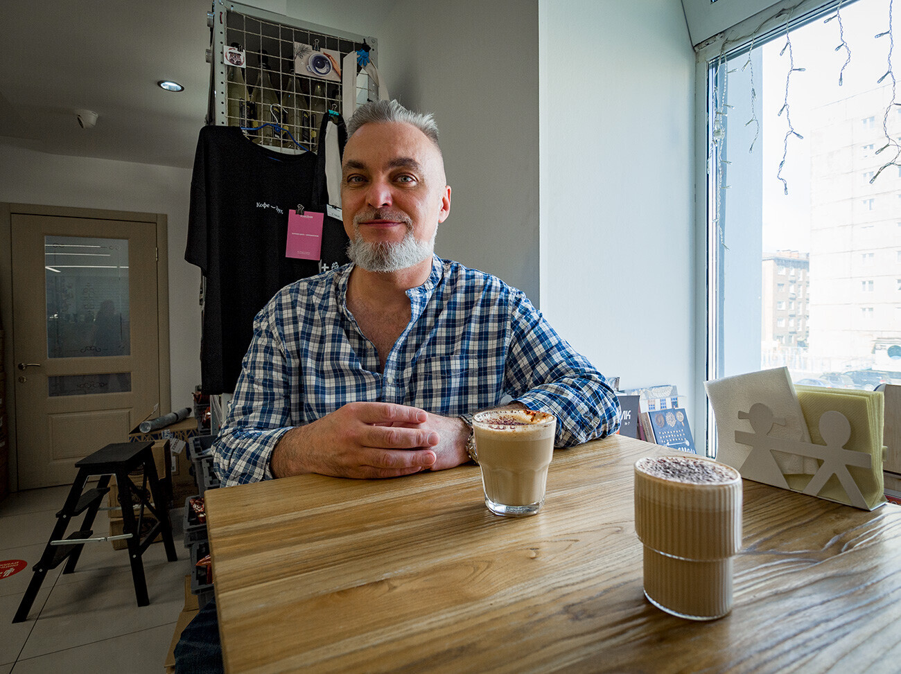 Sergej Serbin, fondatore del Café “Drug” (“Amico”), è un grande esperto di caffè