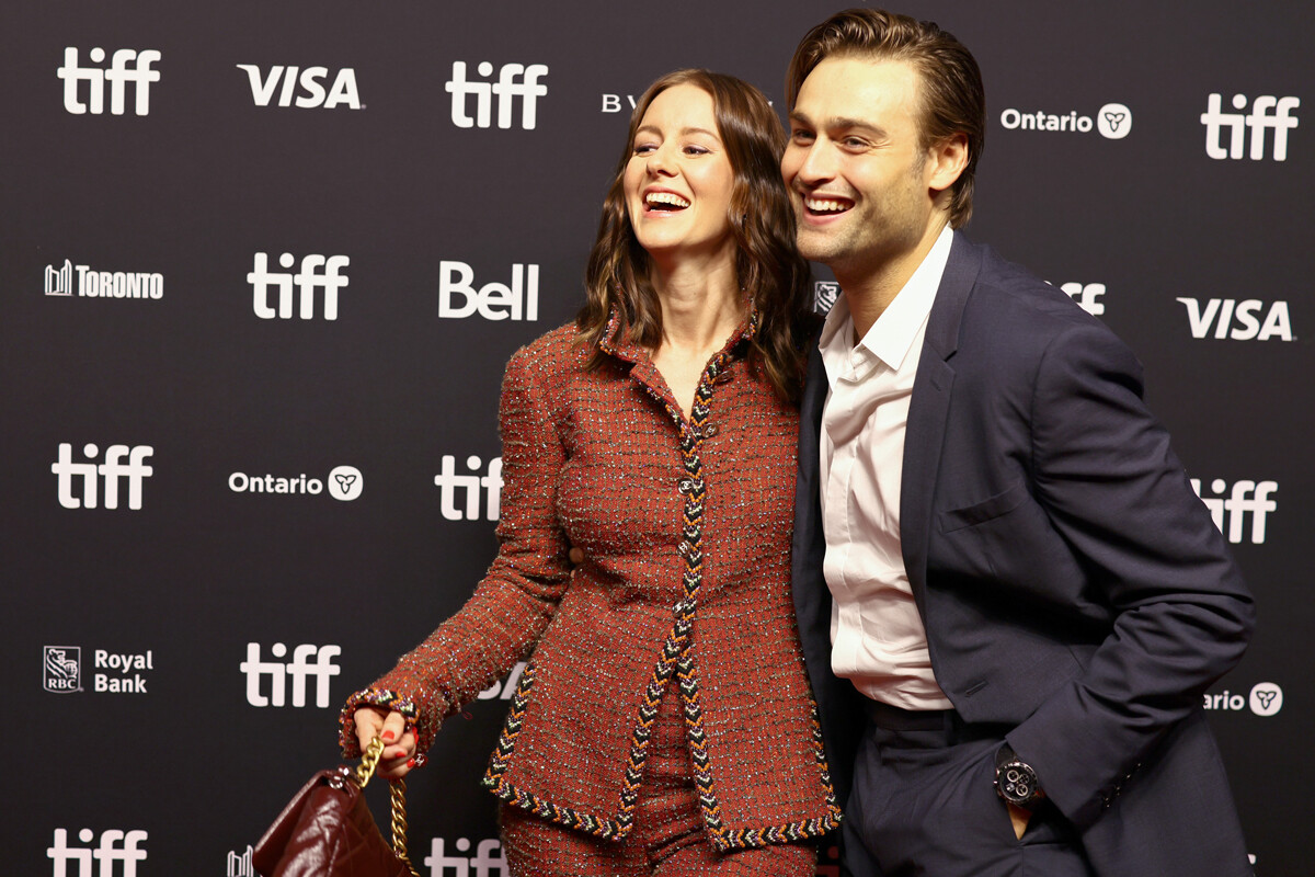 Irina Starshenbaum and Douglas Booth attend the 'Shoshana' premiere during the 2023 Toronto International Film Festival