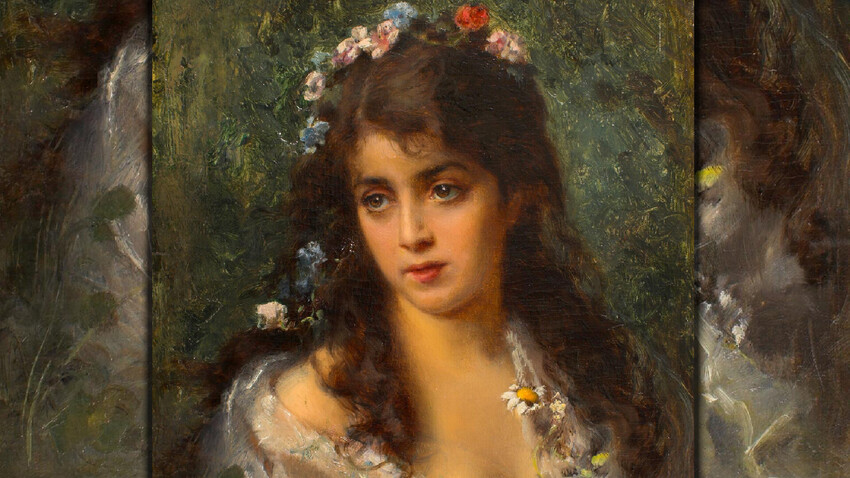 Cabeza de mujer, segunda mitad del siglo XIX, Konstantín Makovsky