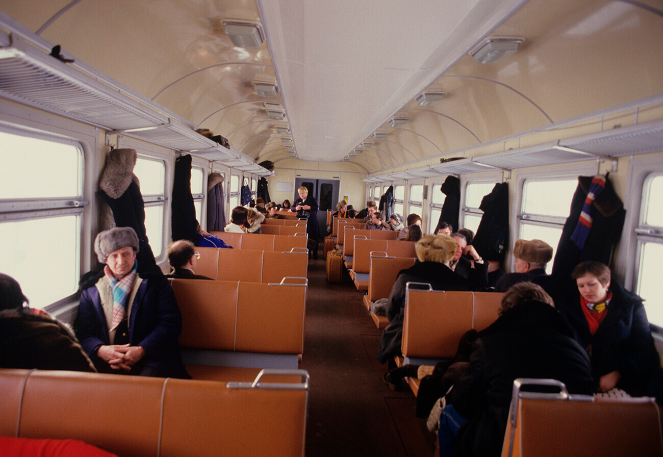 Passageiros de trem interurbano, Norilsk-Dudinka, 1987
