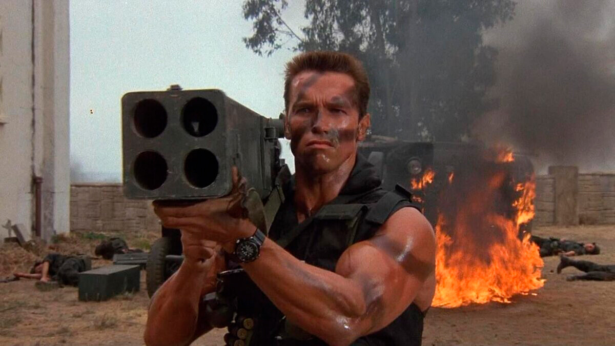 A scree from Commando movie.