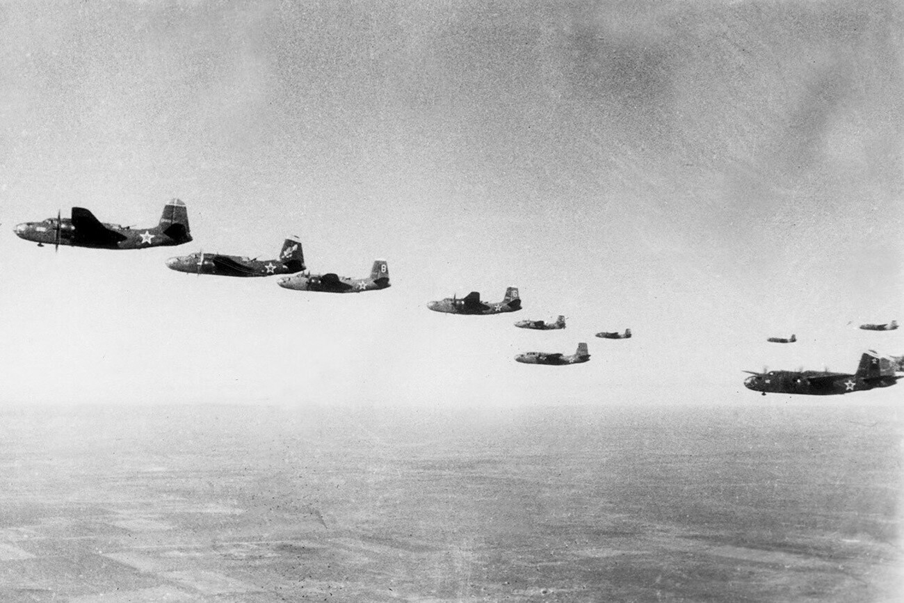 Bombardeiros soviéticos A-20. 