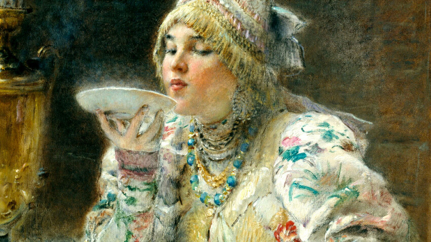 "Teatime" by Konstantin Makovsky