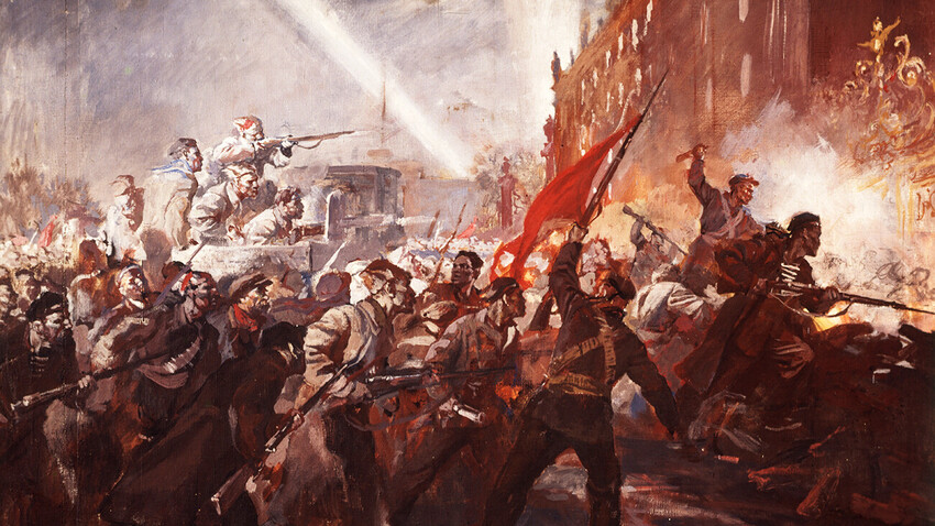 Valentin Serov, Napad na Zimski dvorec, skica, Centralni muzej revolucije, Moskva