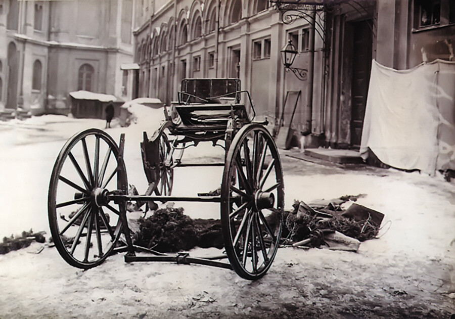 The carriage in which Grand Duke Sergei Alexandrovich was in, destroyed by an explosion