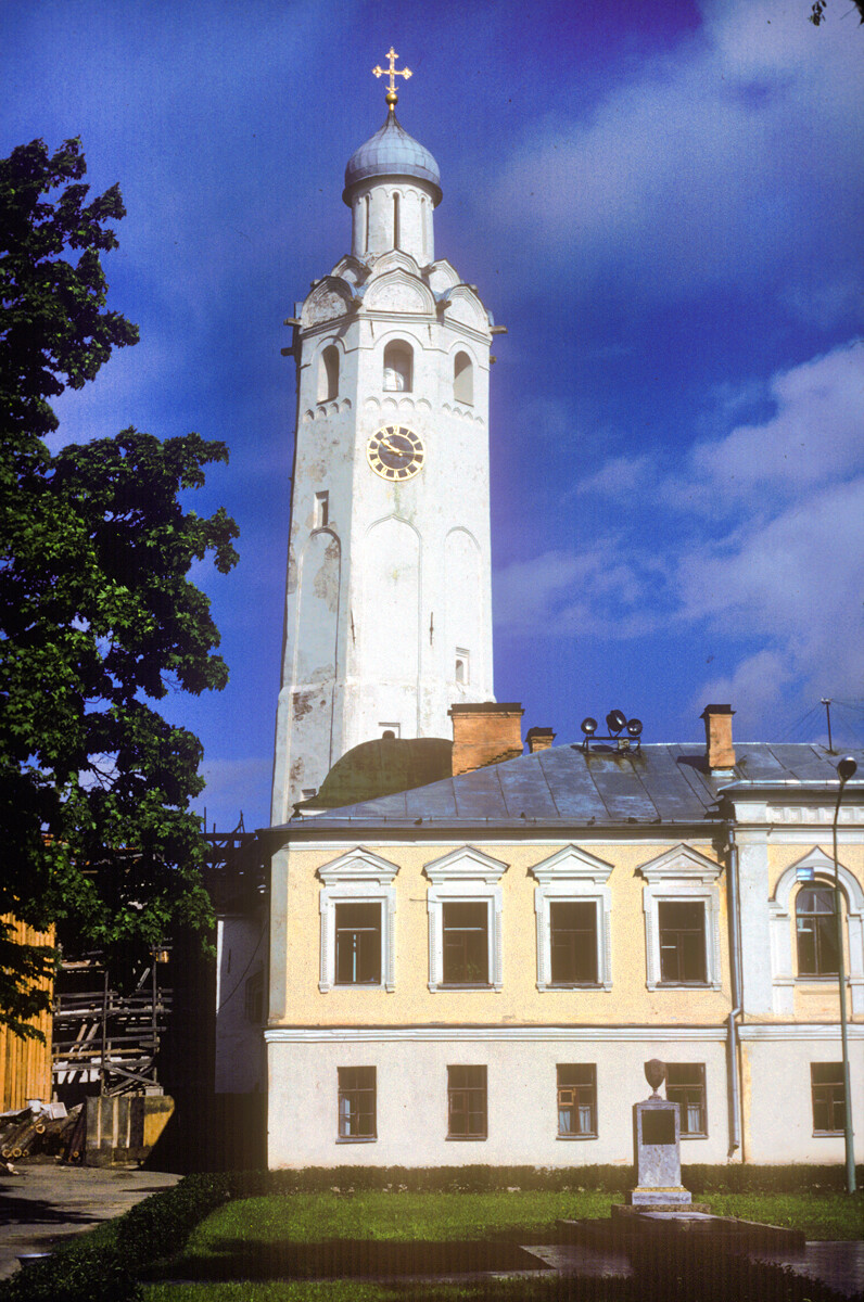 Evfimiev Clock Tower, east view. May 20, 1990