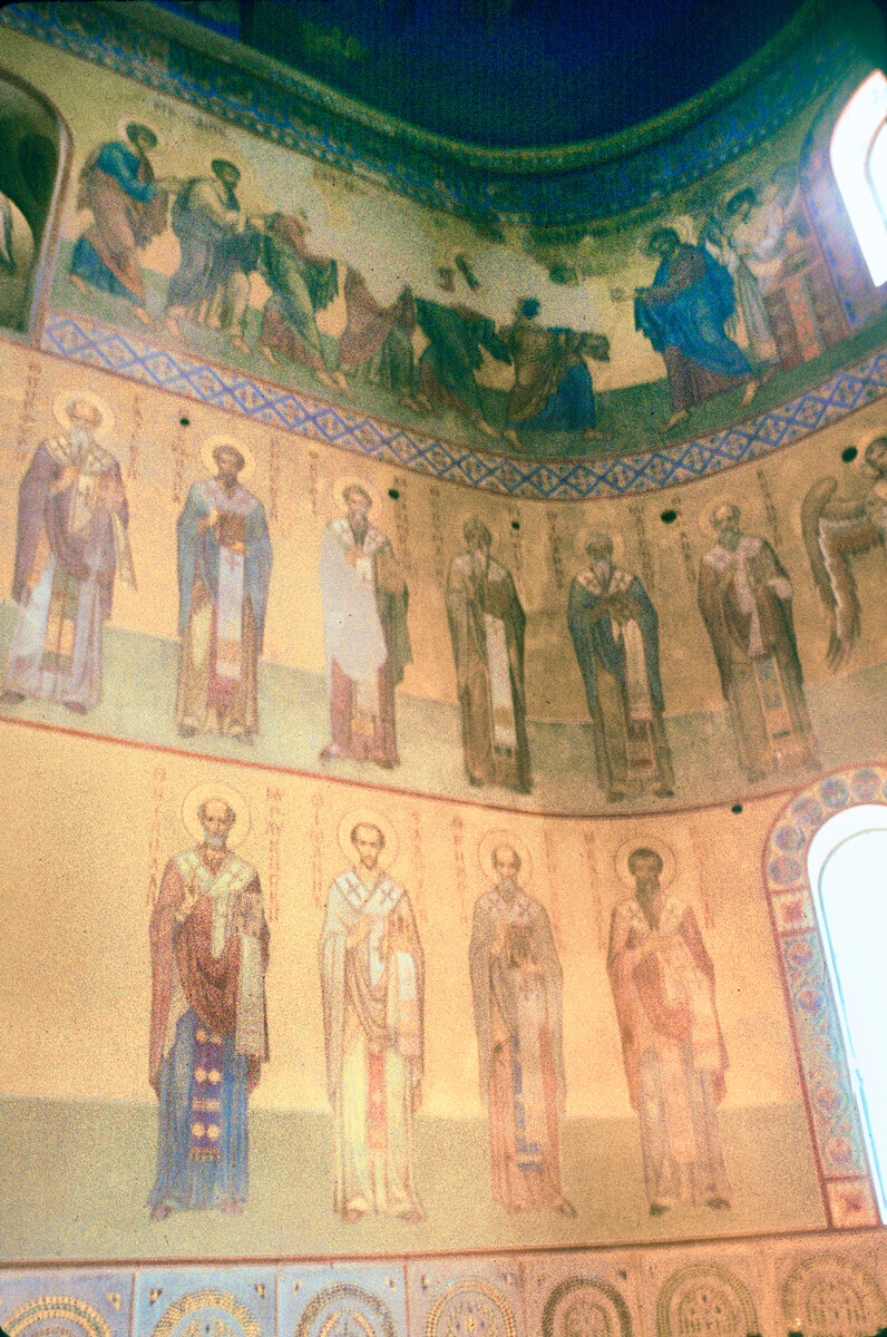 Cathedral of St. Sophia, interior. Central apse with 19th-century wall paintings.  March 27, 1991
