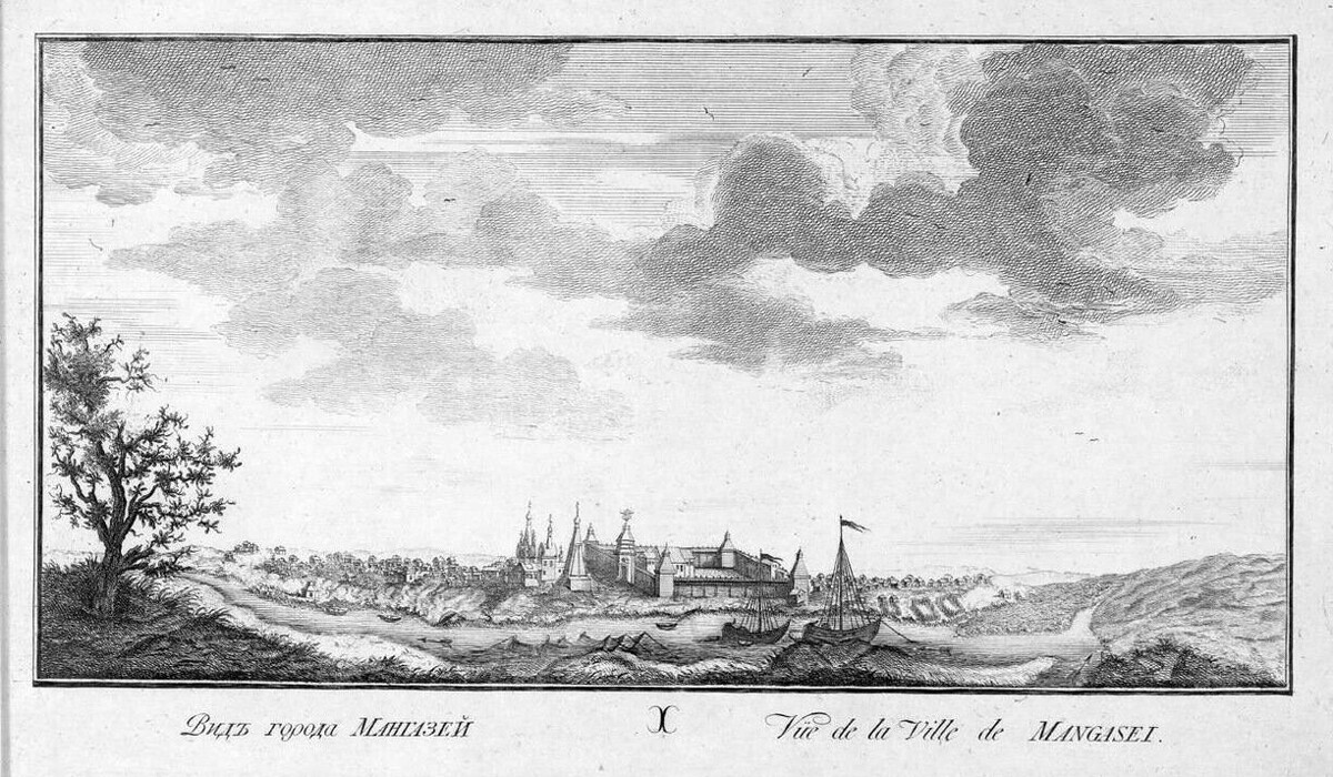 Vue de la ville de Mangazeïa, 1735