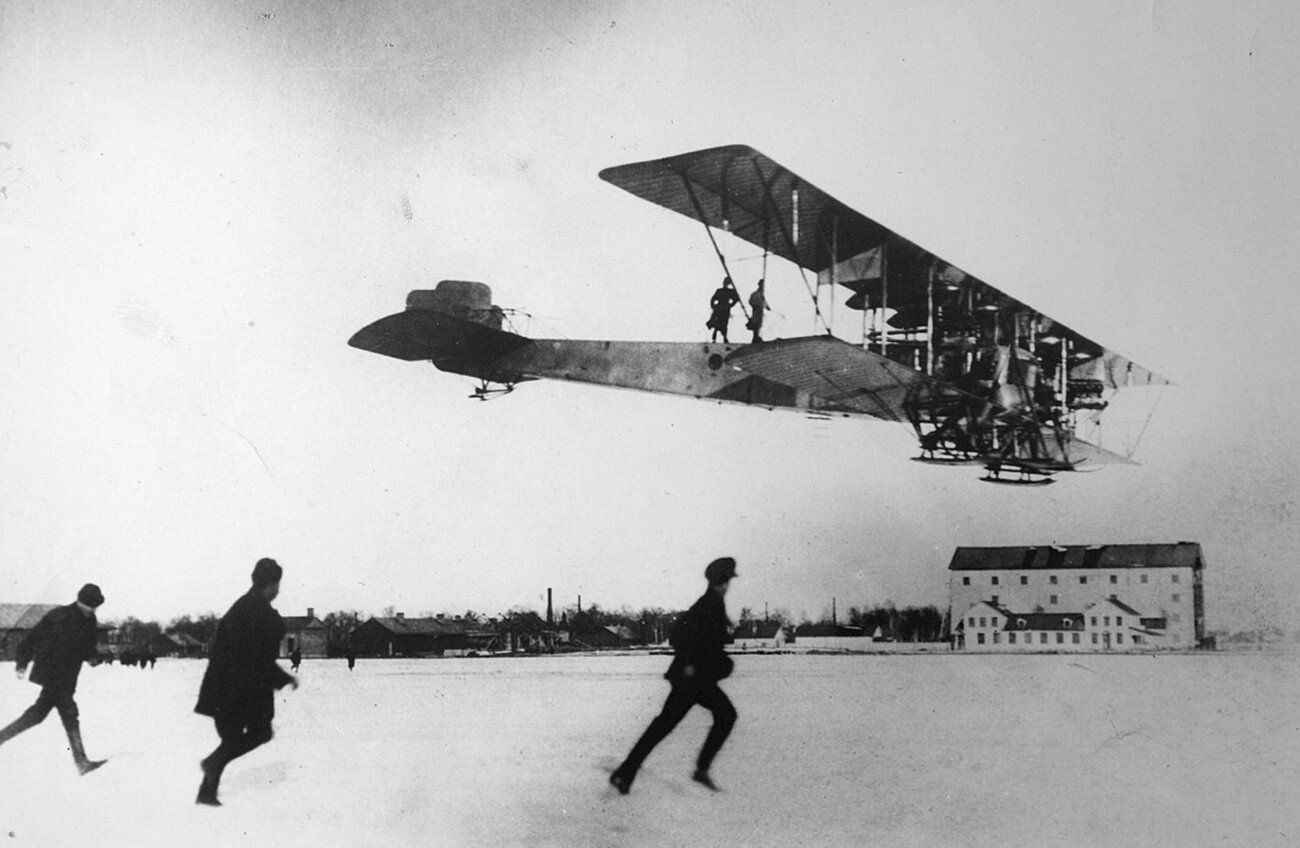  The prototype of 'Ilya Muromets' plane during landing