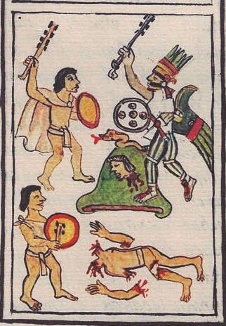 Huitzilopochtli persigue y asesina a sus hermanos los cetzonhuitznahua