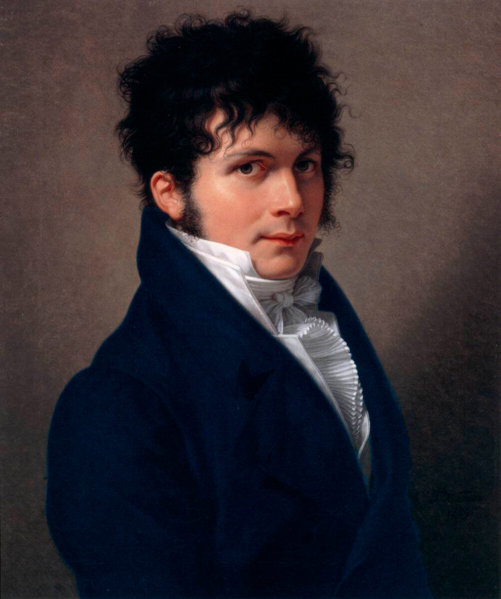 Young man, 1809, by Francois-Xavier Fabre. The young man in this portrait is wearing a haircut 'a-la Titus'