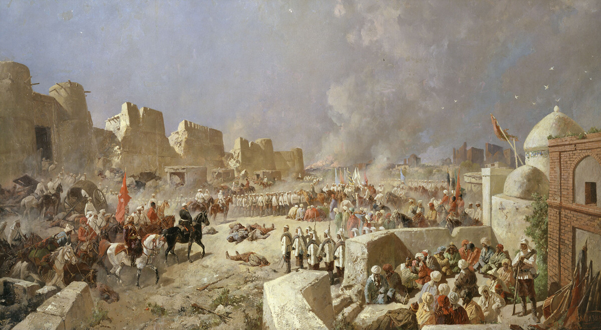 The Entry of Russian troops into Samarkand on June 8, 1868.