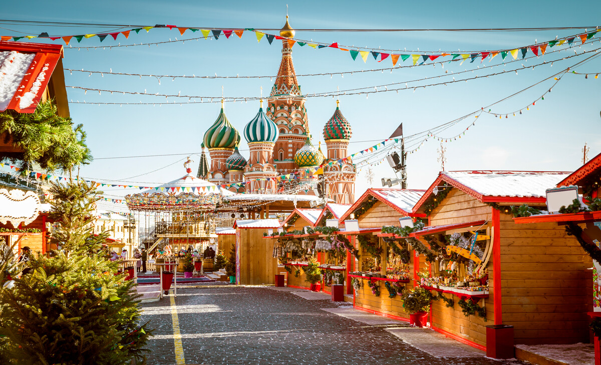 Mercado navideño en la Plaza Roja