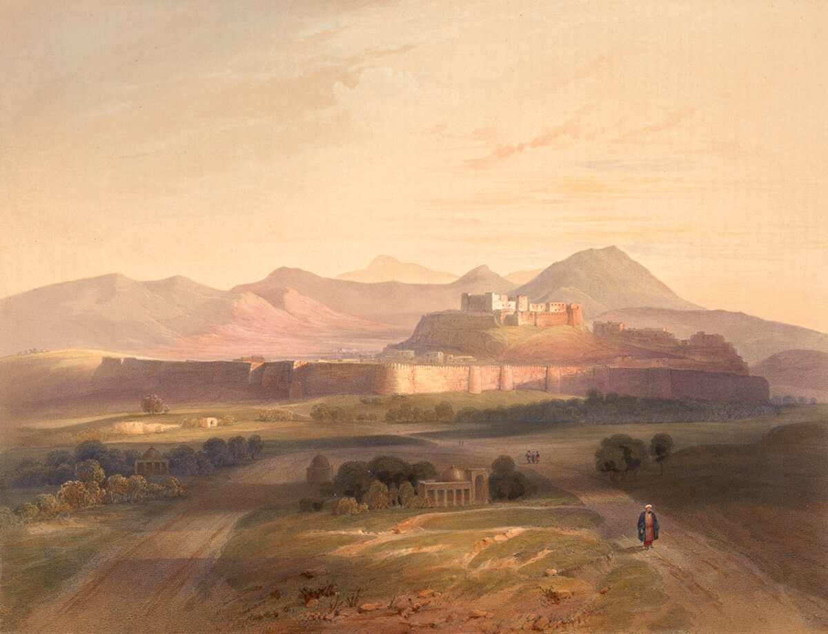 A cidade de Ghazni em 1839. Lieutenant James Rattray.