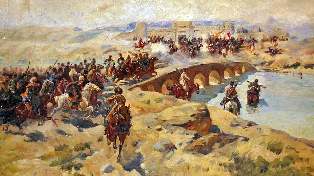 Batalha em Kushka. François Alexis Roubaud, 1914. 