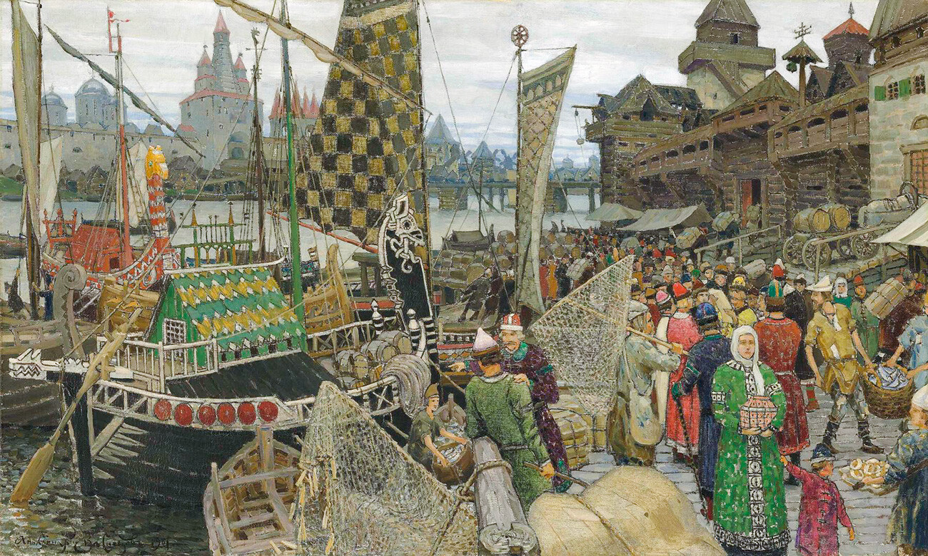 “L’antica Velikij Novgorod”, opera di Apollinarij Vasnetsov del 1901