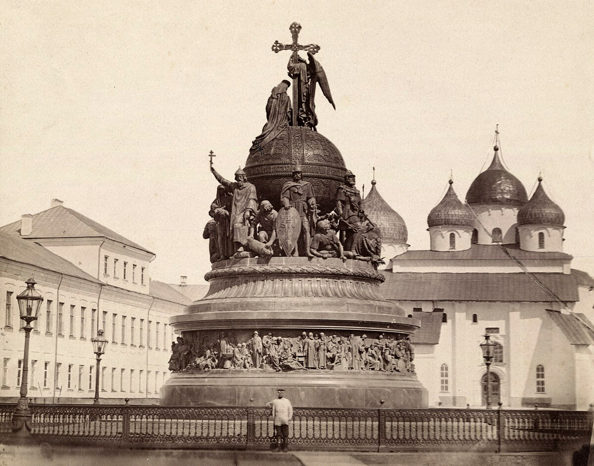 The monument 'Millennium of Russia' in 1883